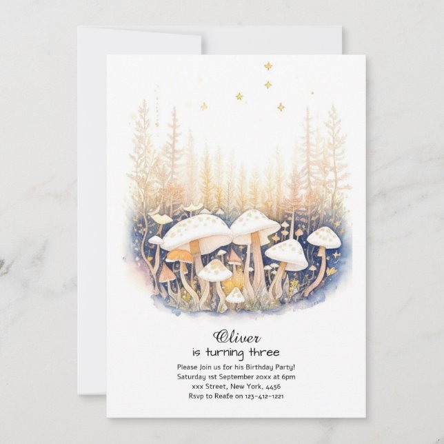 Invitation à l'anniversaire du champignon (Devant)