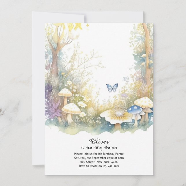 Invitation à l'anniversaire du champignon (Devant)