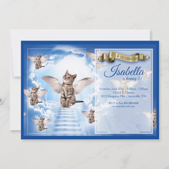Invitation à l'anniversaire du chat du ciel (Devant)