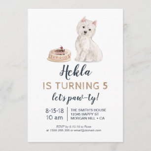 Invitation à l'anniversaire du chien chiot avec we