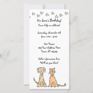 Invitation à l'anniversaire du chien et du chat