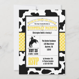 Invitation à l'anniversaire du cow-boy jaune