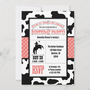 Invitation à l'anniversaire du cow-boy rouge
