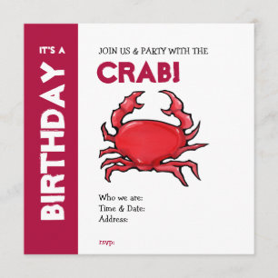 Invitation à l'anniversaire du crabe rouge