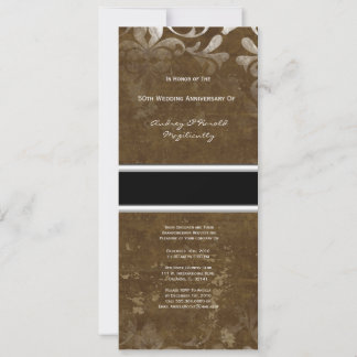 Invitation à l'anniversaire du Dark Brown Damask