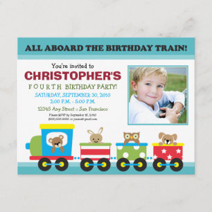Invitation à l'anniversaire du Garçon de train à b