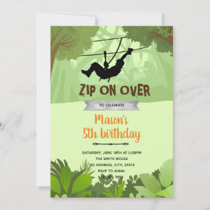 Invitation à l'anniversaire du garçon Zipline