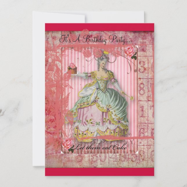 Invitation à l'anniversaire du givre de gâteaux (Devant)