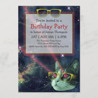 Invitation à l'anniversaire du Hipster de l'espace