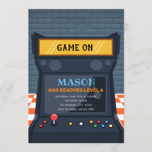 Invitation à l'anniversaire du jeu d'Arcade