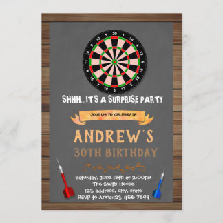 Invitation à l'anniversaire du jeu Dart