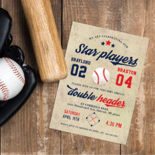 Invitation à l'anniversaire du Jeu de baseball