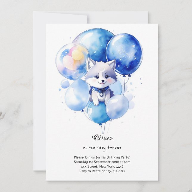 Invitation à l'anniversaire du loup (Devant)