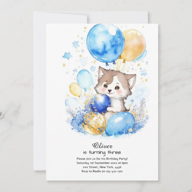 Invitation à l'anniversaire du loup (Devant)