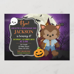 Invitation à l'anniversaire du loup-garou d'Hallow