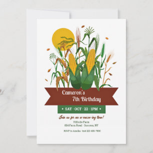 Invitation à l'anniversaire du maïs Maze