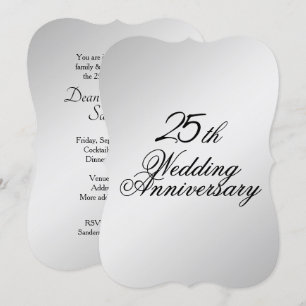 Invitation à l'anniversaire du Mariage d'argent