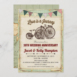 Invitation à l'anniversaire du Mariage de vélo vin