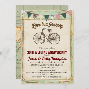 Invitation à l'anniversaire du Mariage de vélo vin