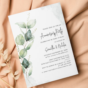 Invitation à l'anniversaire du Mariage Eucalyptus