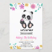 Invitation Anniversaire de la petite fille Panda