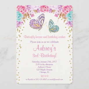 Invitations Faire Part Cartes Anniversaire Papillon Zazzle Fr