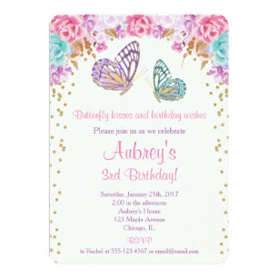 Invitations Faire Part Cartes Anniversaire Papillon Zazzle Fr