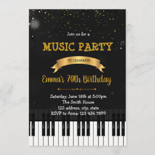 Invitation à l'anniversaire du piano de musique
