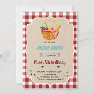 Invitation à l'anniversaire du pique-nique