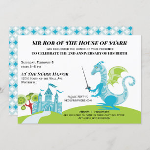 Invitation à l'anniversaire du prince turquoise et