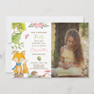 Invitation à l'anniversaire du renard boisé avec p