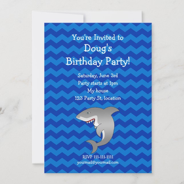 Invitation à l'anniversaire du requin (Devant)