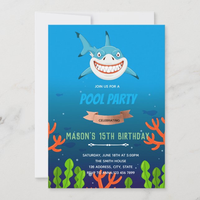 Invitation à l'anniversaire du requin mou (Devant)