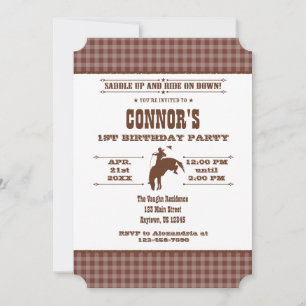 Invitation à l'anniversaire du rodéo de cow-boy Br