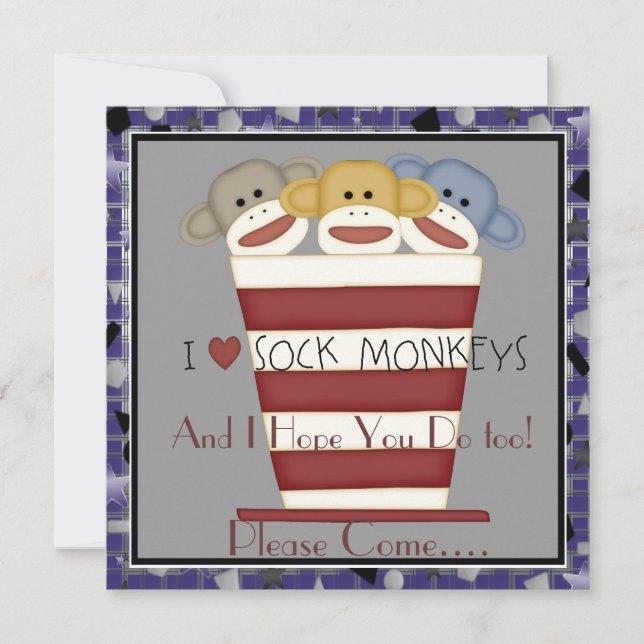 Invitation à l'anniversaire du singe de Sock (Devant)