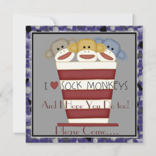 Invitation à l'anniversaire du singe de Sock