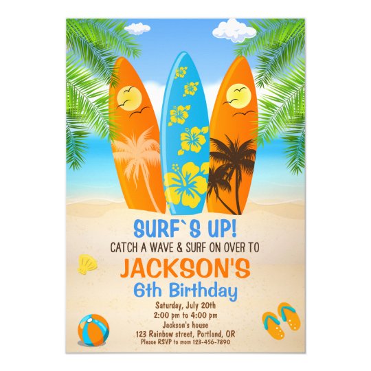 Invitation A L Anniversaire Du Surf Plage Invitati Zazzle Fr Invitation A L Anniversaire Du Surf Plage Invitati Zazzle Fr