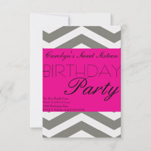 Invitation à l'anniversaire du Sweet sixteen