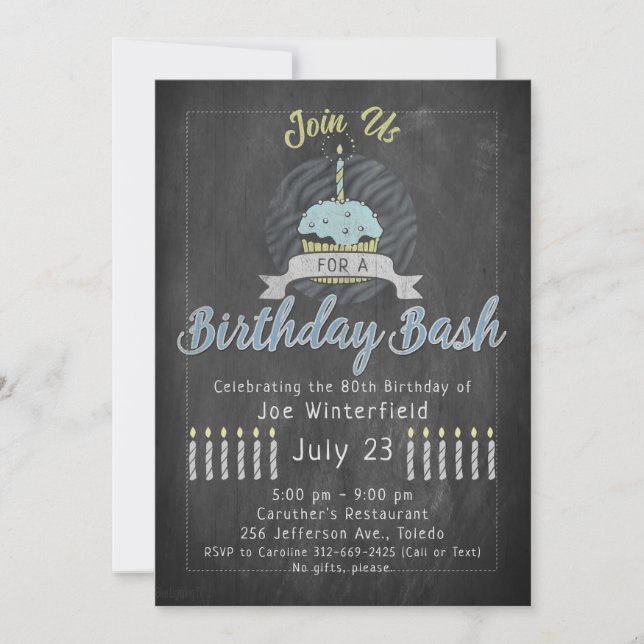 Invitation à l'anniversaire du tableau de bord (Devant)