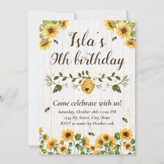 Invitation à l'anniversaire du tournesol et de l'a