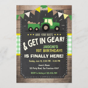 Invitations Faire Part Cartes Anniversaire Tracteur Zazzle Fr