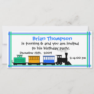 Invitation à l'anniversaire du train de Boy