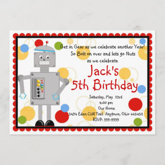 Invitation à l'anniversaire d'un robot
