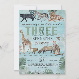 Invitation à l'anniversaire d'un zoo sauvage et d'