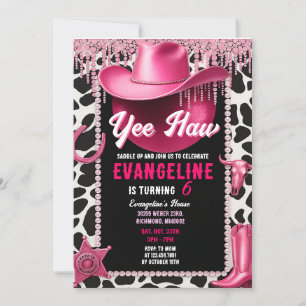 Invitation à l'anniversaire d'une fille rose perso