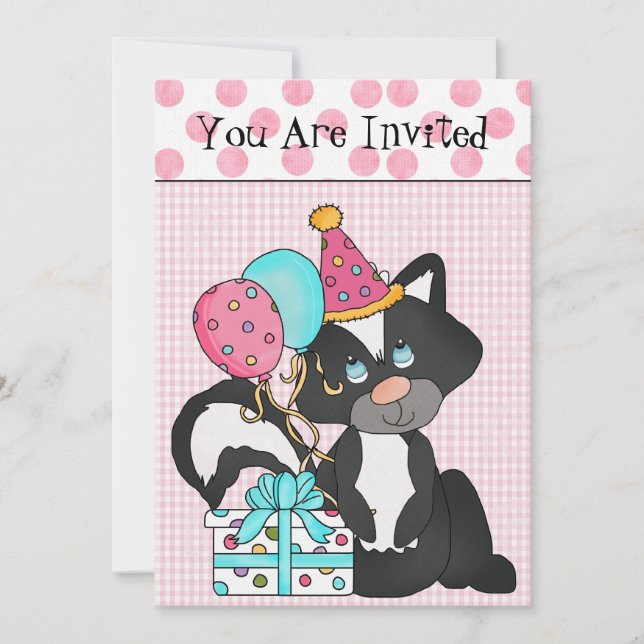 Invitation à l'anniversaire d'une fille sur mesure (Devant)