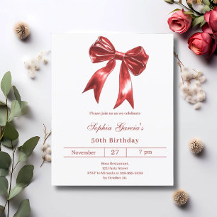 Invitation à l'anniversaire en rouge blanc