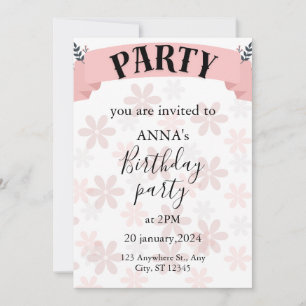 invitation à l'anniversaire floral