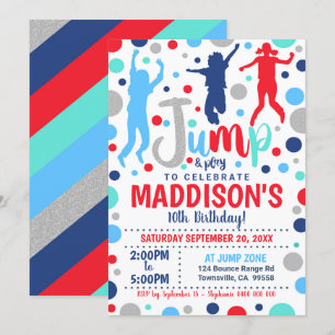 Invitation à l'anniversaire Jump Jeune fille Tramp