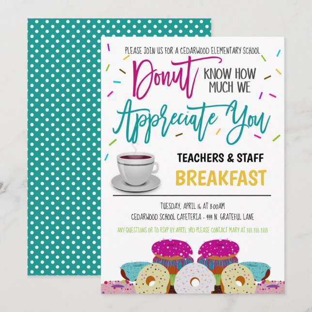 Invitation à l'appréciation de donut (Devant / Derrière)